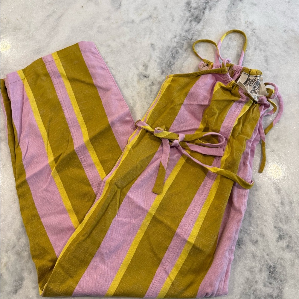 Ace & Jig Pink and Yellow Striped Jumpsuit